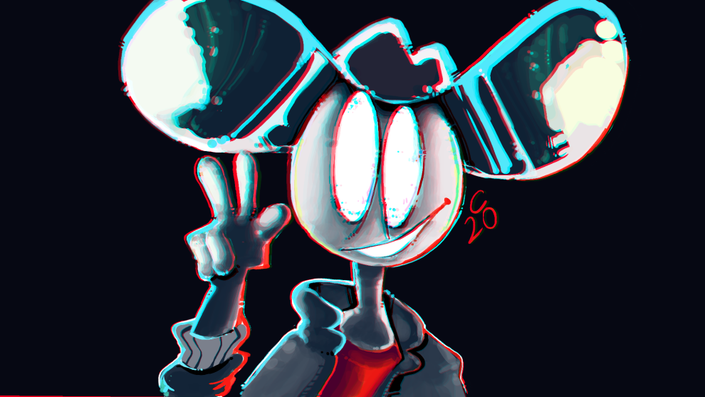 Painting of hat guy.